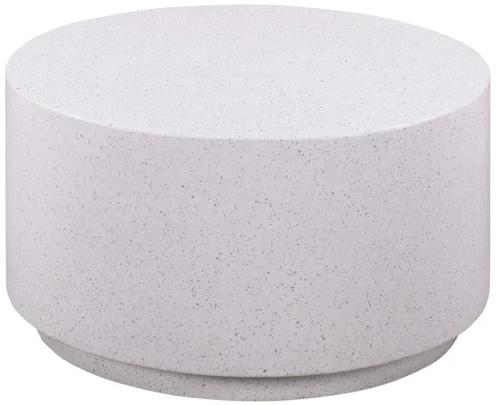 Terrazzo 27.5" Light Speckled Concrete Round Coffee Table