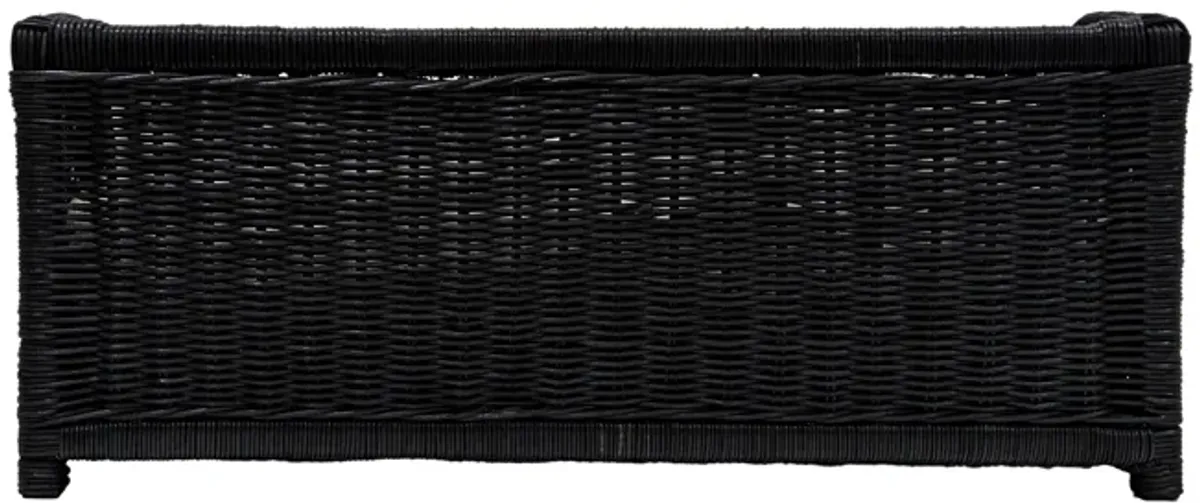 Poppy Black Rattan Small Pet Bed