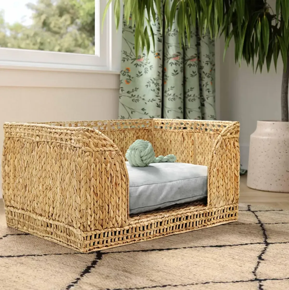 Milou Natural Rattan Small Pet Bed