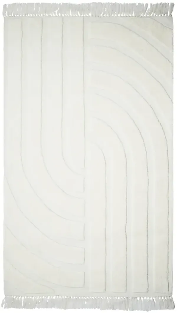 Loop White 5' x 8' Area Rug