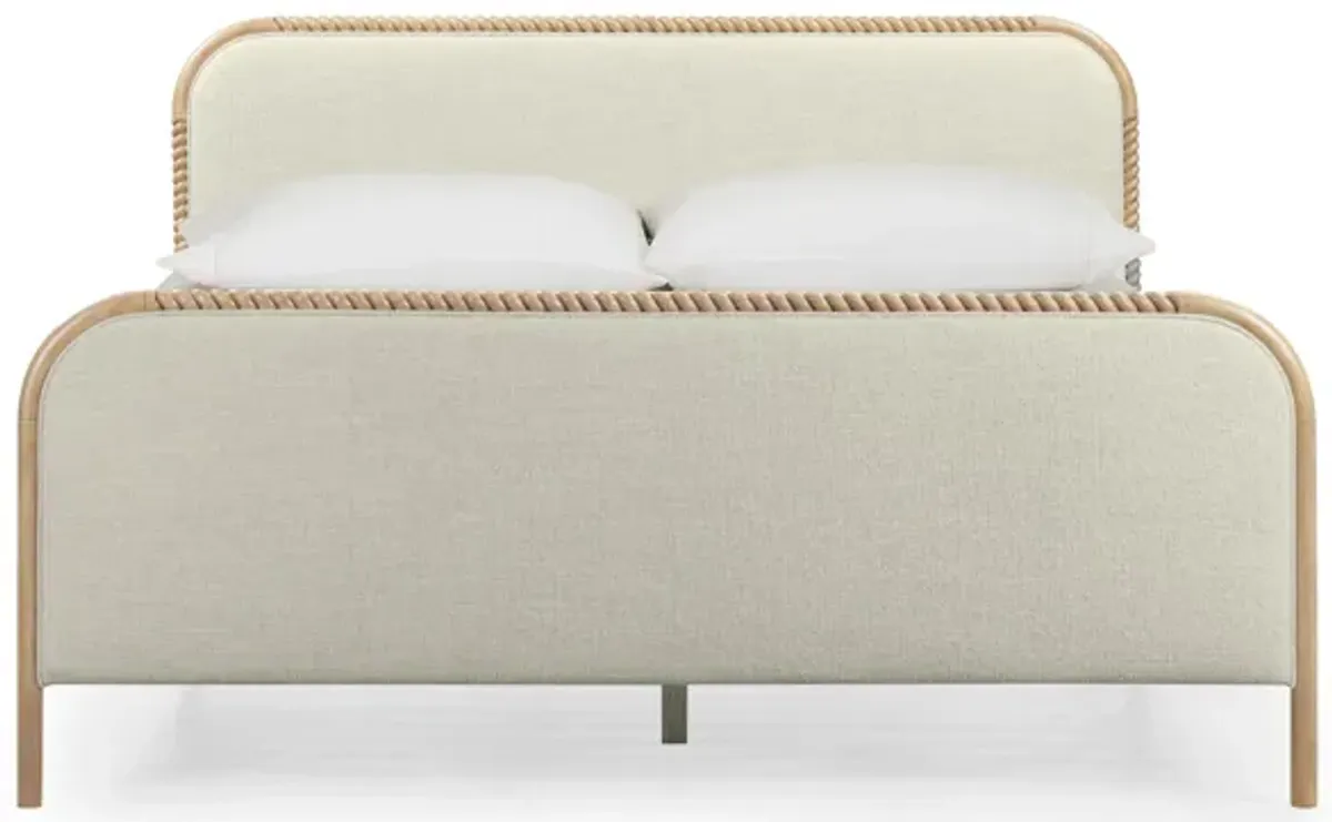 Hatia Natural Basketweave King Panel Bed