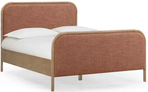 Hatia Sienna Red Basketweave Queen Panel Bed