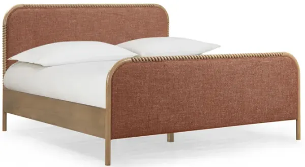 Hatia Sienna Red Basketweave King Panel Bed