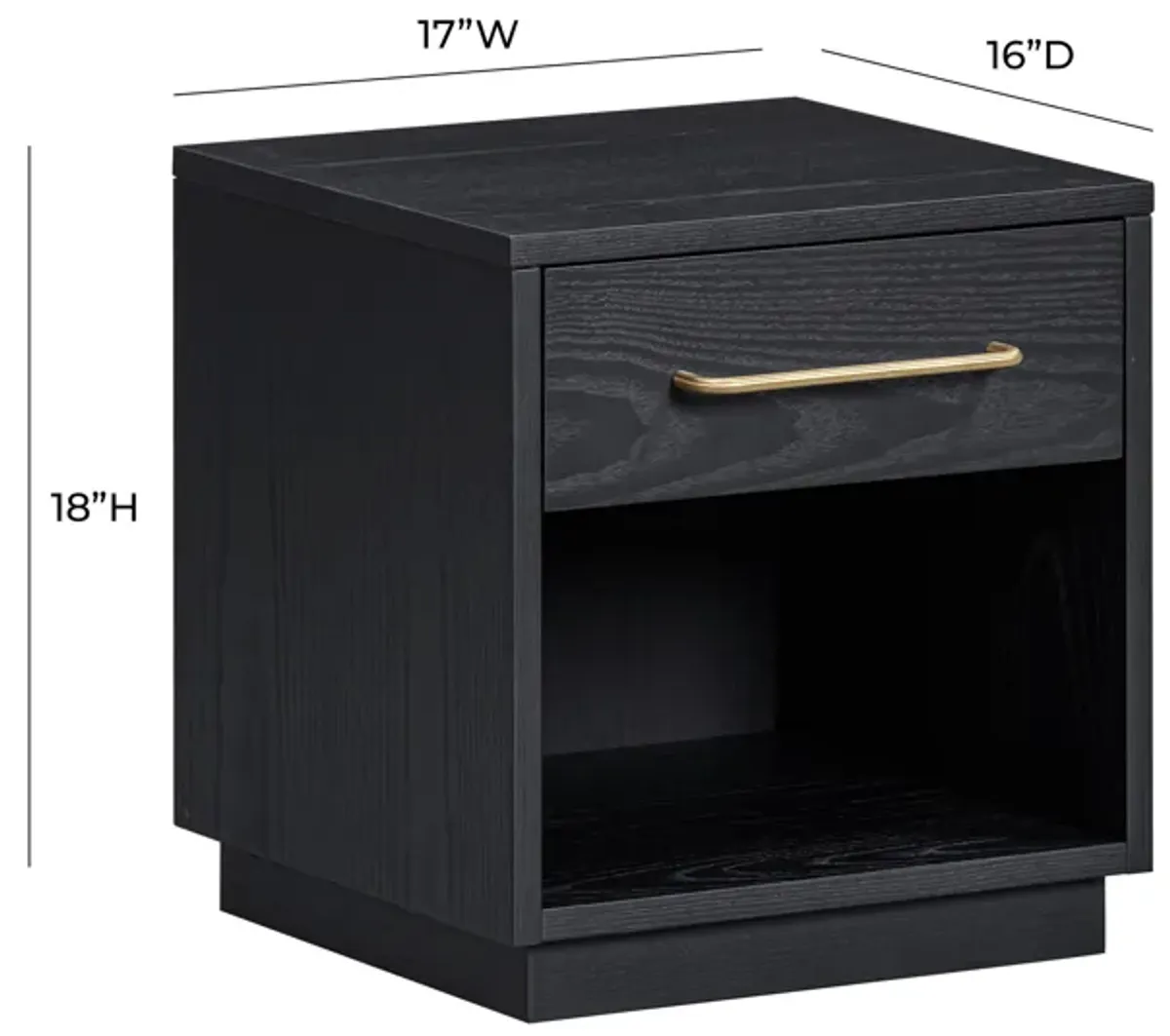 Marlow Black Wood Nightstand