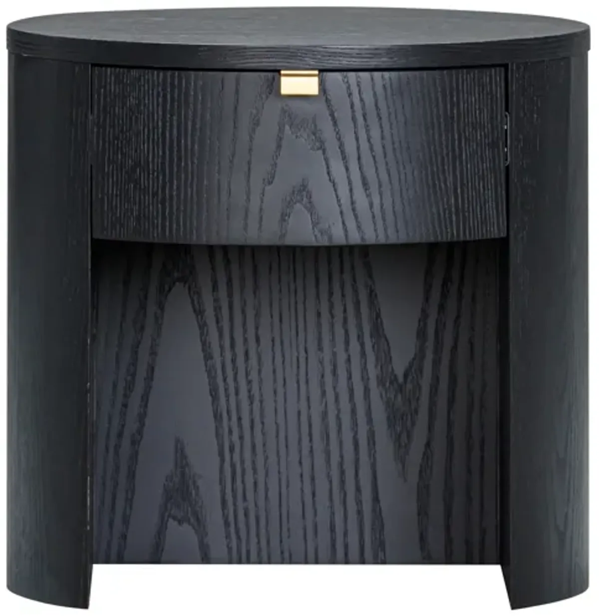 Marlow Black Wood Round Nightstand