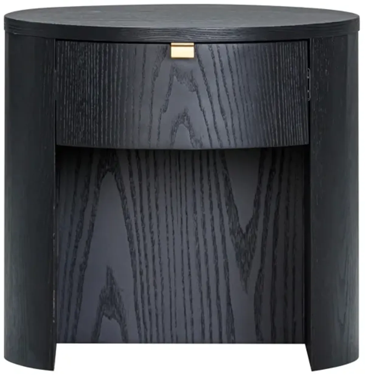 Marlow Black Wood Round Nightstand