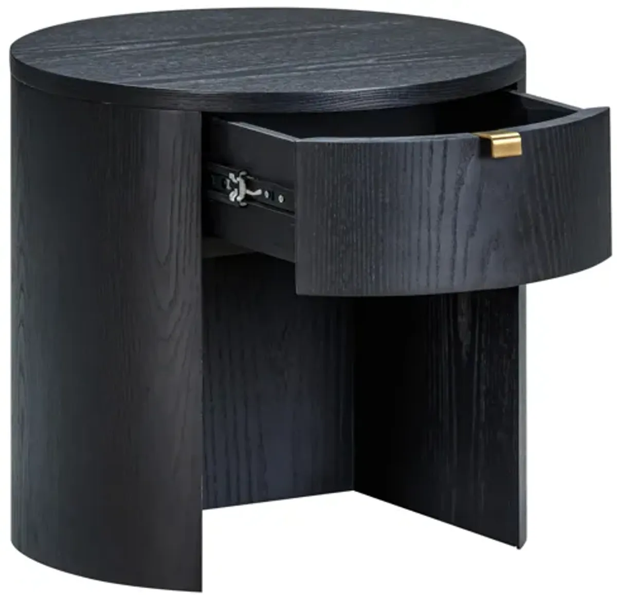 Marlow Black Wood Round Nightstand