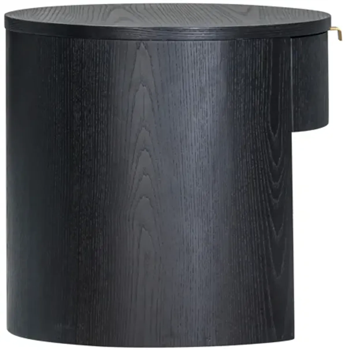 Marlow Black Wood Round Nightstand