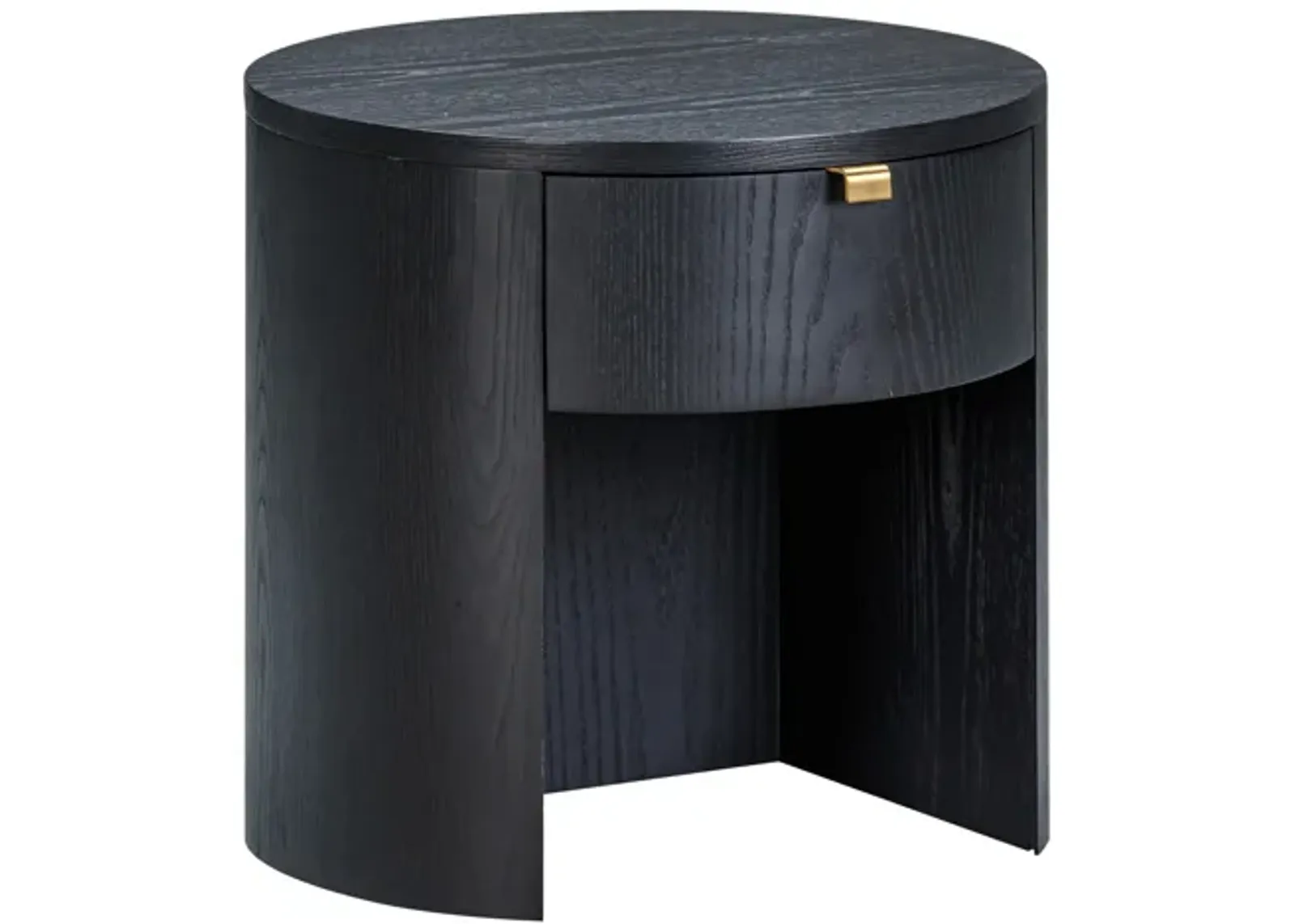 Marlow Black Wood Round Nightstand