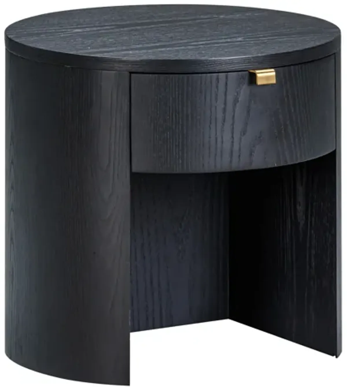 Marlow Black Wood Round Nightstand