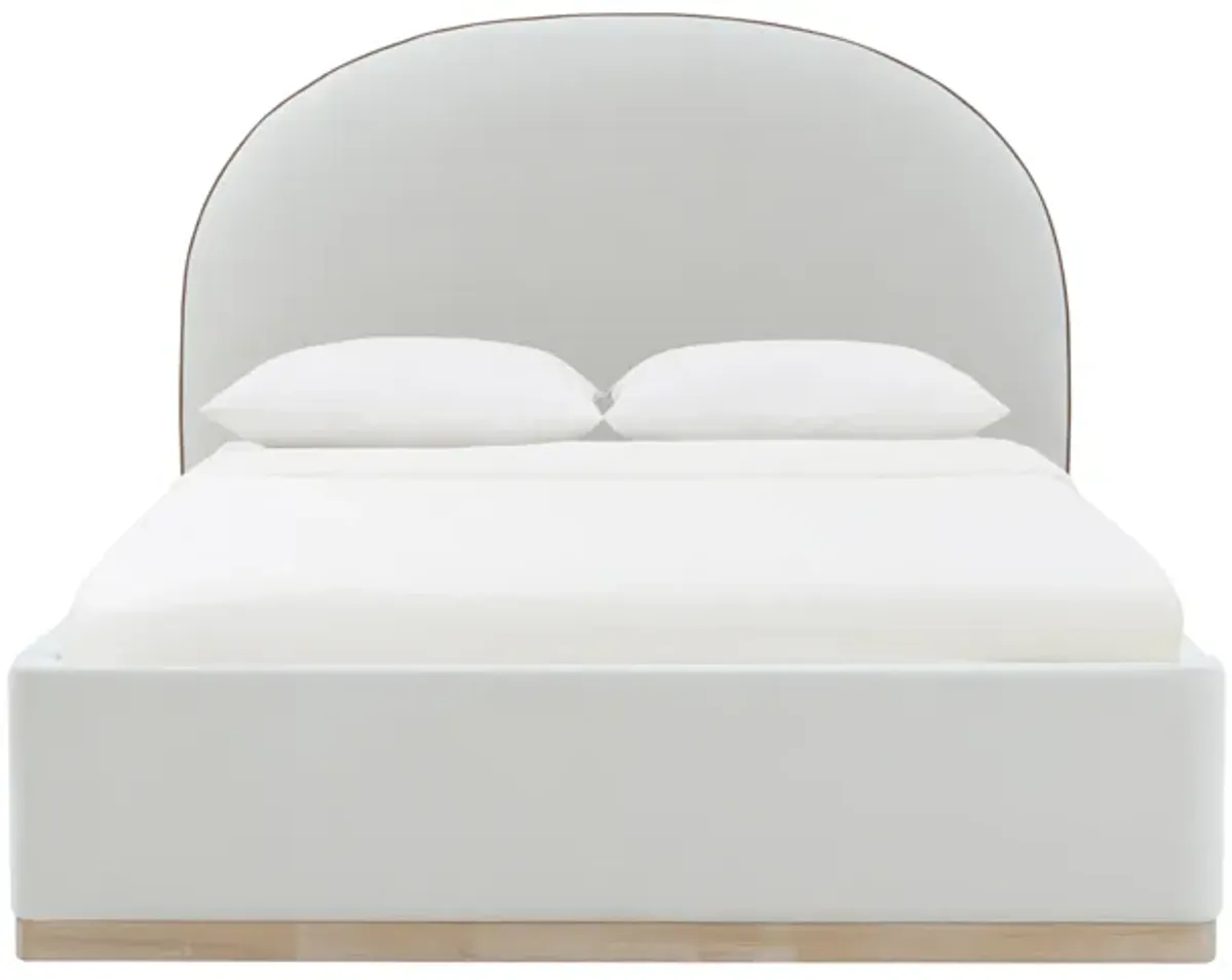 Marlow Cream Velvet Queen Bed