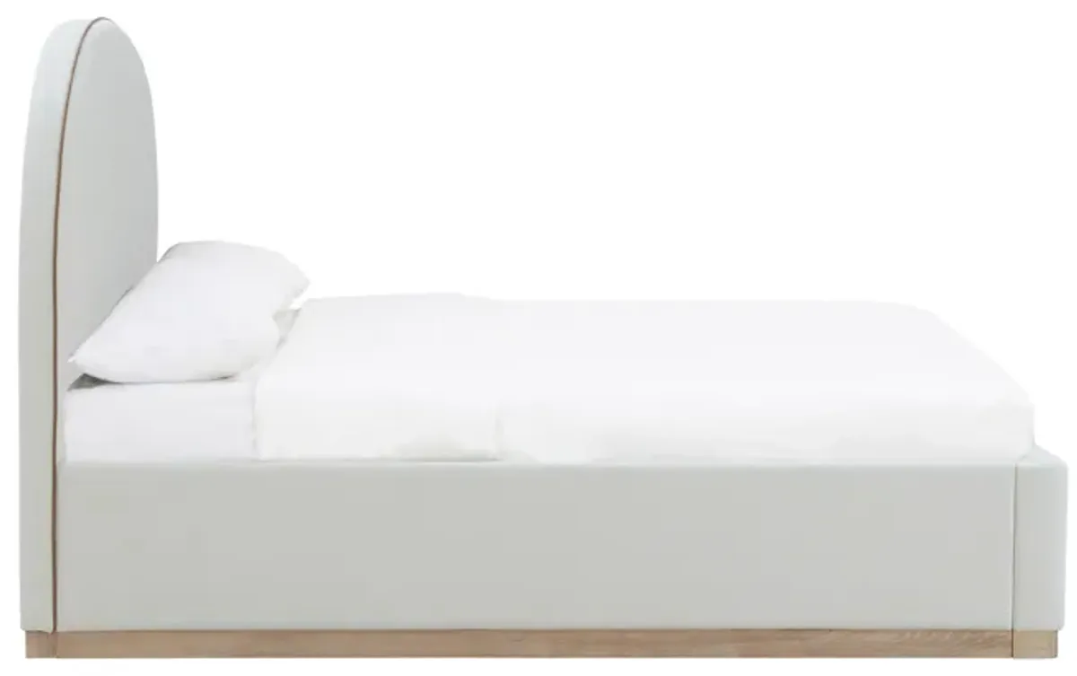 Marlow Cream Velvet Queen Bed