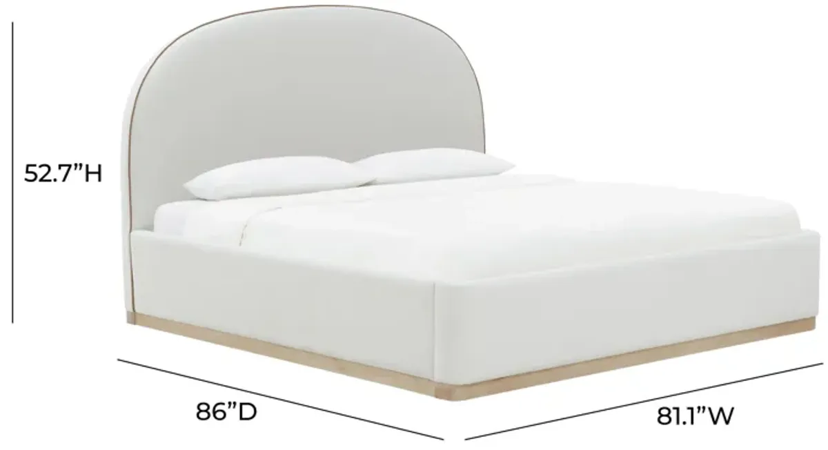 Marlow Cream Velvet King Bed