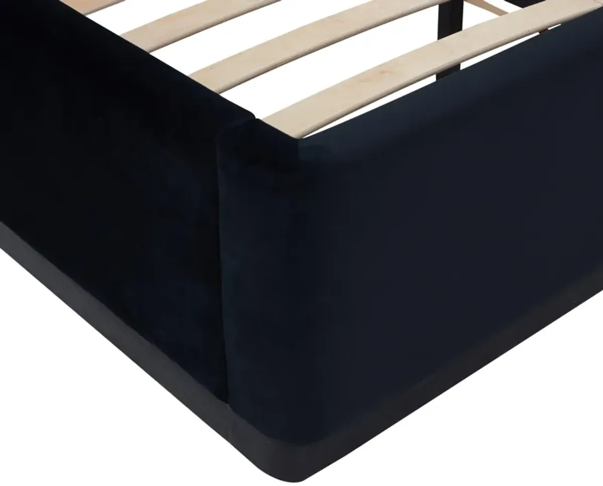 Marlow Black Velvet Queen Bed