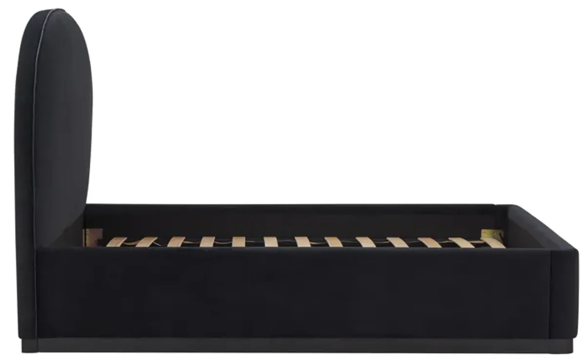 Marlow Black Velvet Queen Bed