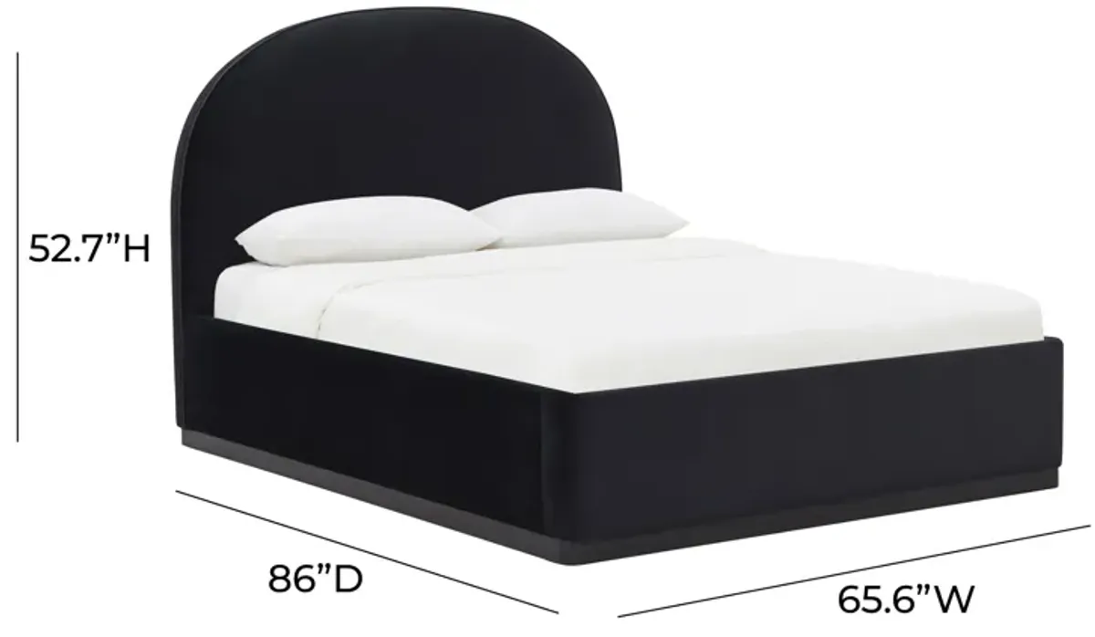 Marlow Black Velvet Queen Bed