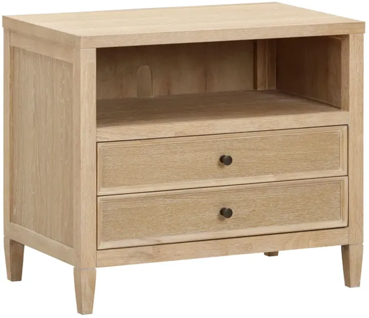 Bristol Park Whitewashed Oak Wood Nightstand