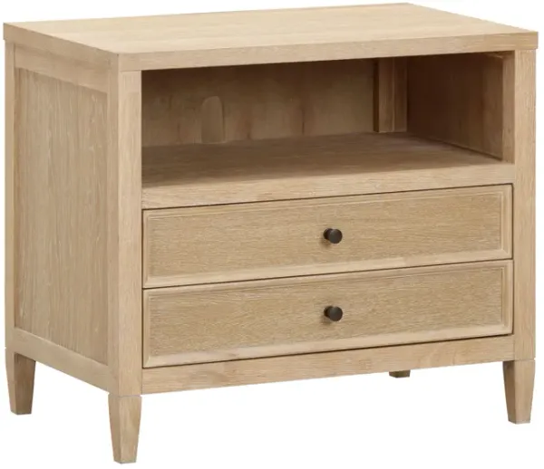 Bristol Park Whitewashed Oak Wood Nightstand