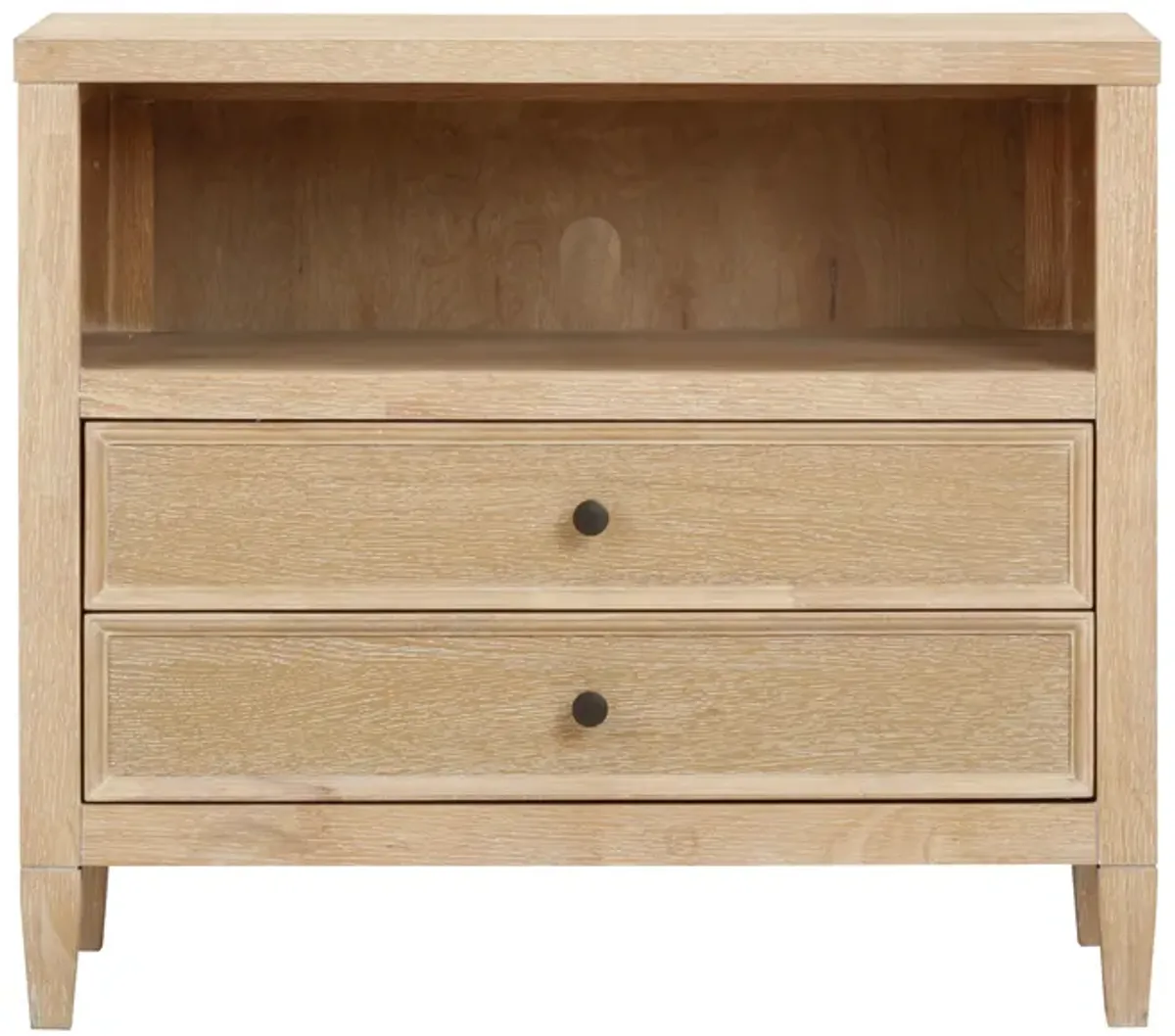 Bristol Park Whitewashed Oak Wood Nightstand