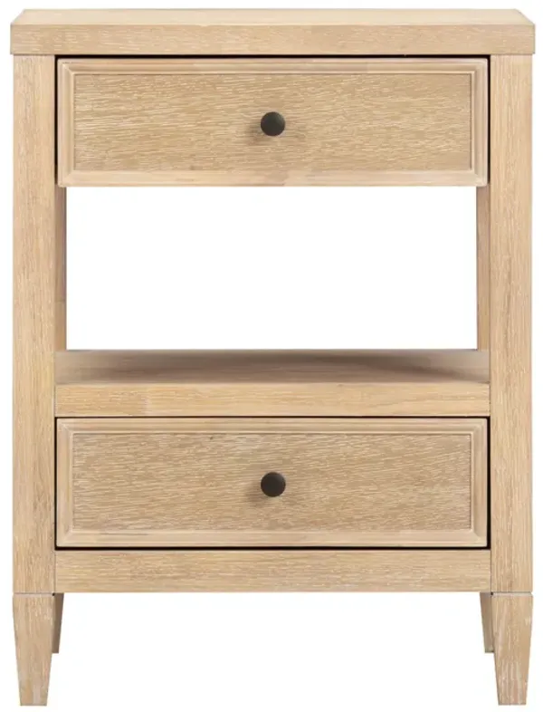 Bristol Park Whitewashed Oak Wood Open Nightstand