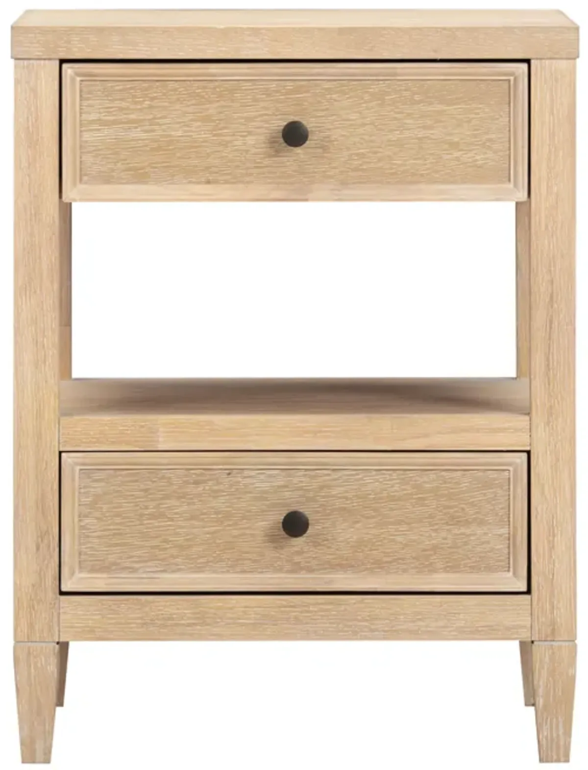 Bristol Park Whitewashed Oak Wood Open Nightstand