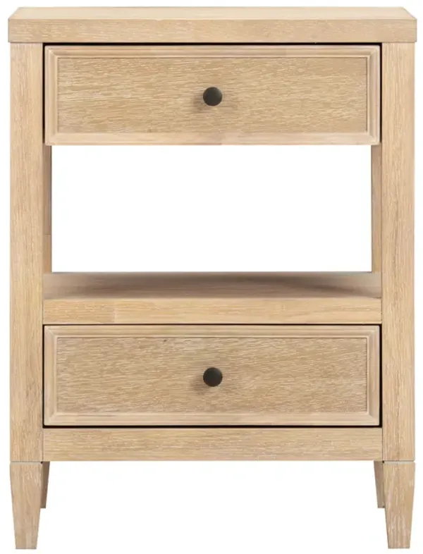Bristol Park Whitewashed Oak Wood Open Nightstand