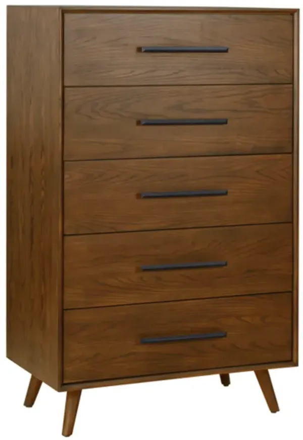 Emery Walnut 5 Drawer Chest