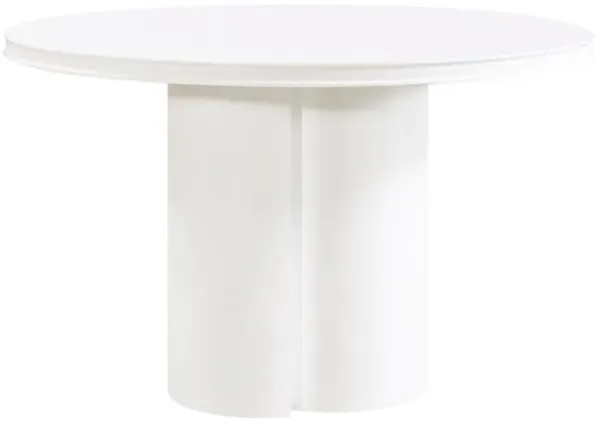 Elora White Lacquer Round Dining Table