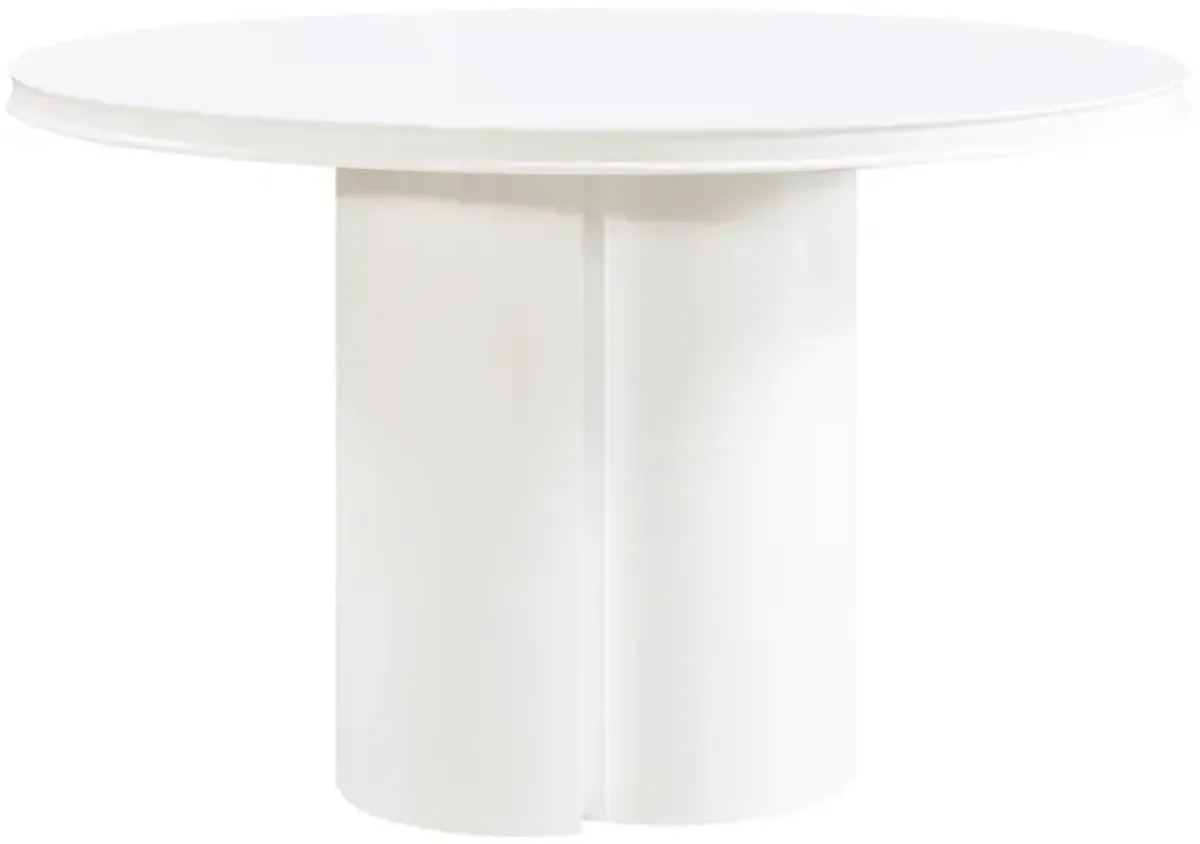 Elora White Lacquer Round Dining Table