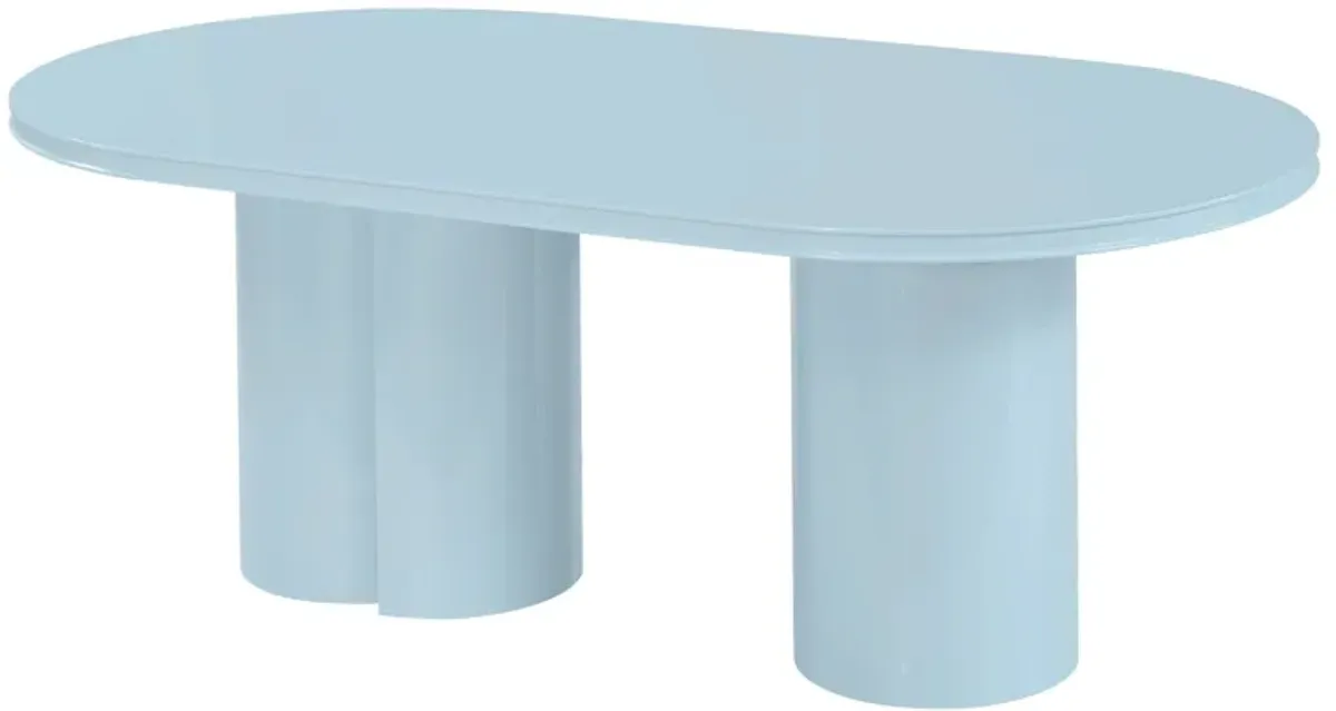 Elora Blue Lacquer Oval Dining Table