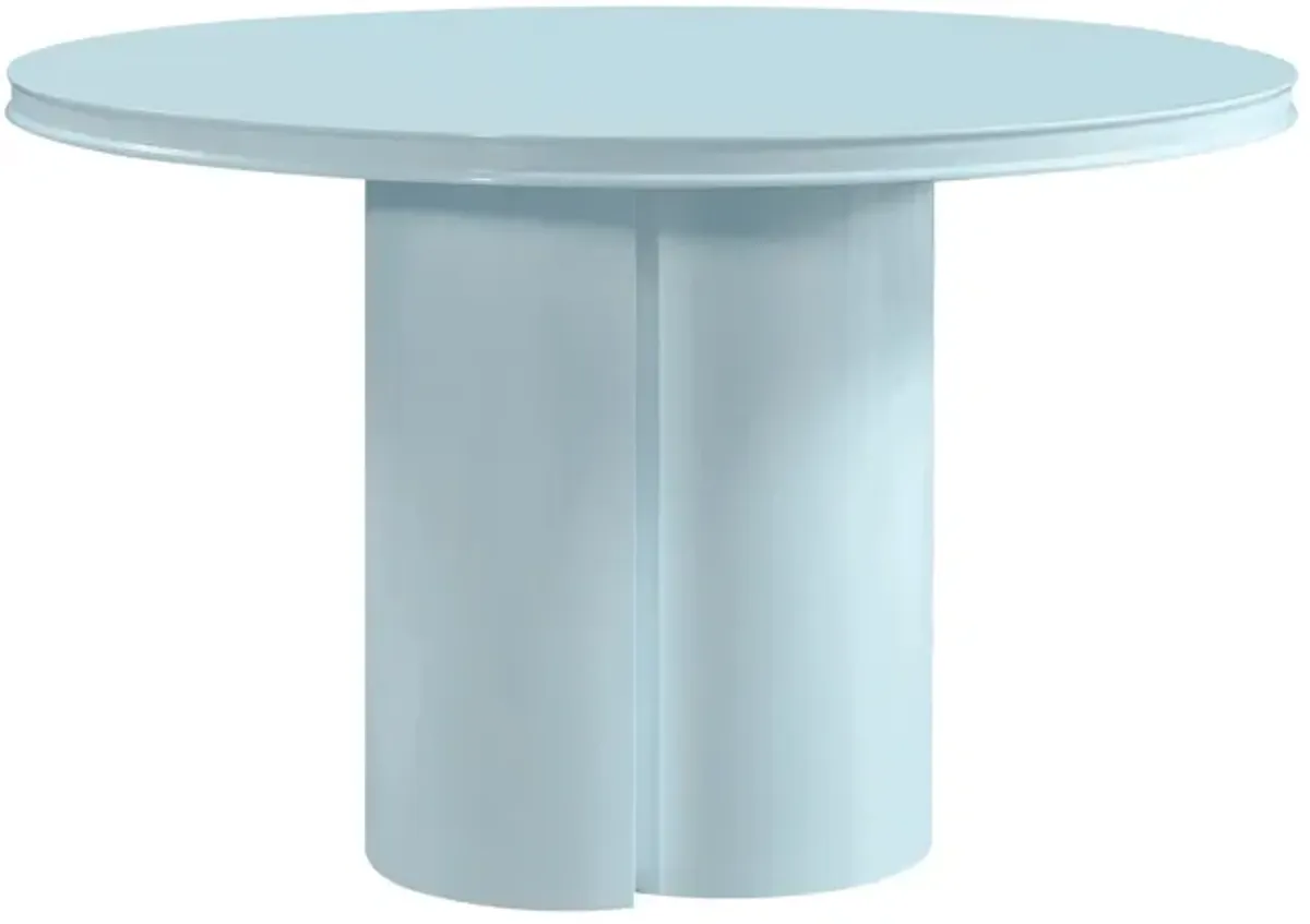 Elora Blue Lacquer Round Dining Table