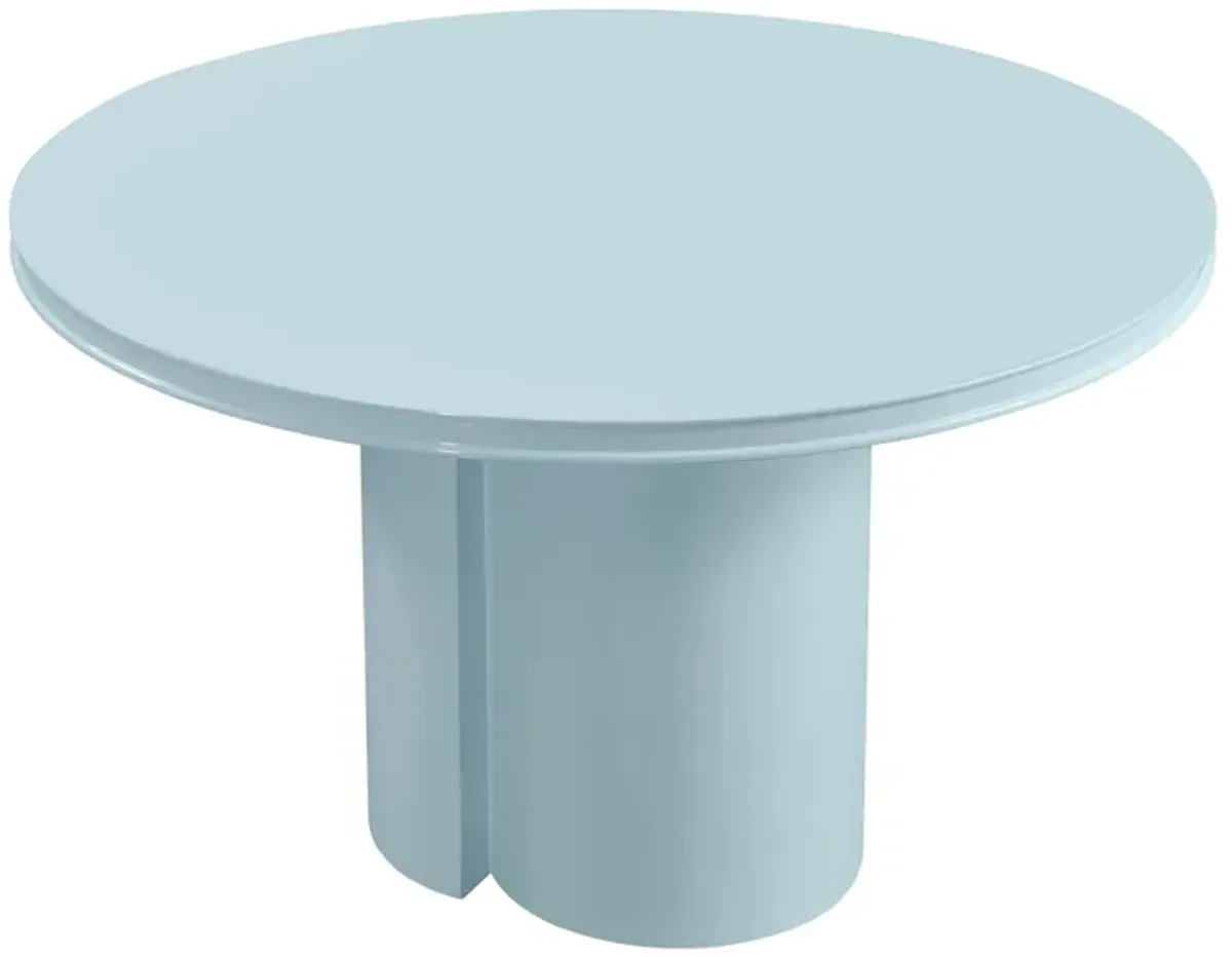 Elora Blue Lacquer Round Dining Table