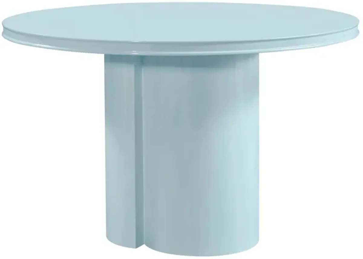 Elora Blue Lacquer Round Dining Table