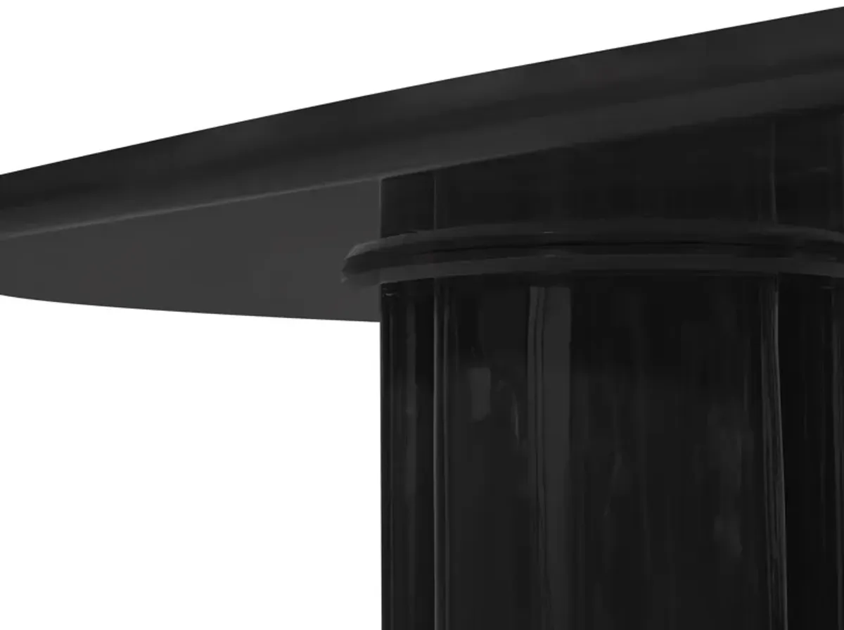 Zola Black Lacquer Oval Dining Table