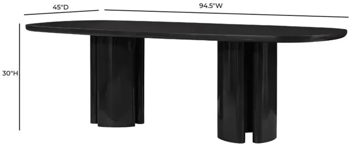 Zola Black Lacquer Oval Dining Table