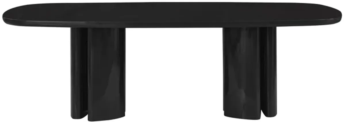 Zola Black Lacquer Oval Dining Table