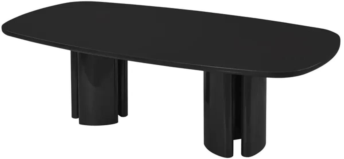 Zola Black Lacquer Oval Dining Table