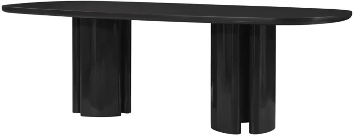 Zola Black Lacquer Oval Dining Table