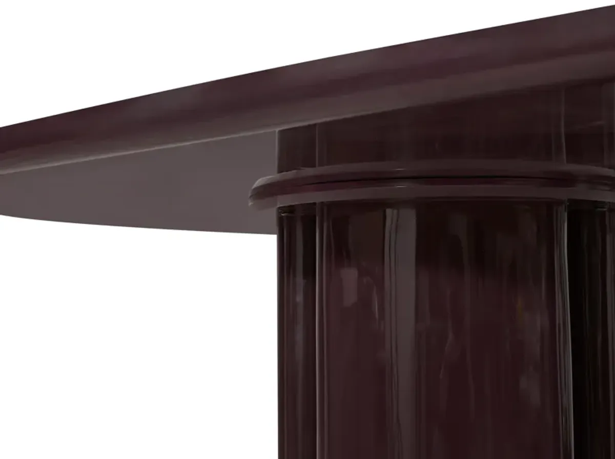 Zola Burgundy Lacquer Oval Dining Table