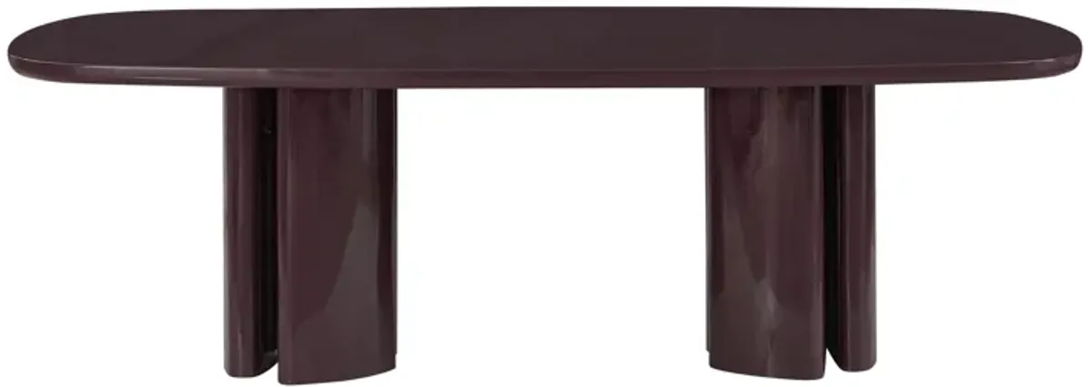 Zola Burgundy Lacquer Oval Dining Table