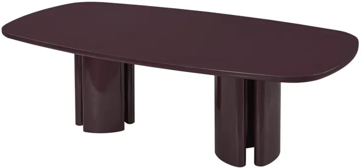 Zola Burgundy Lacquer Oval Dining Table