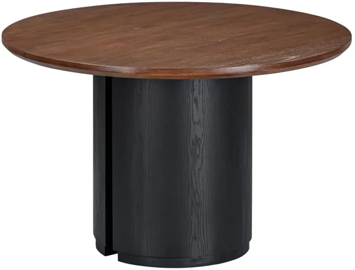 Marlow Black Wood Round Dining Table