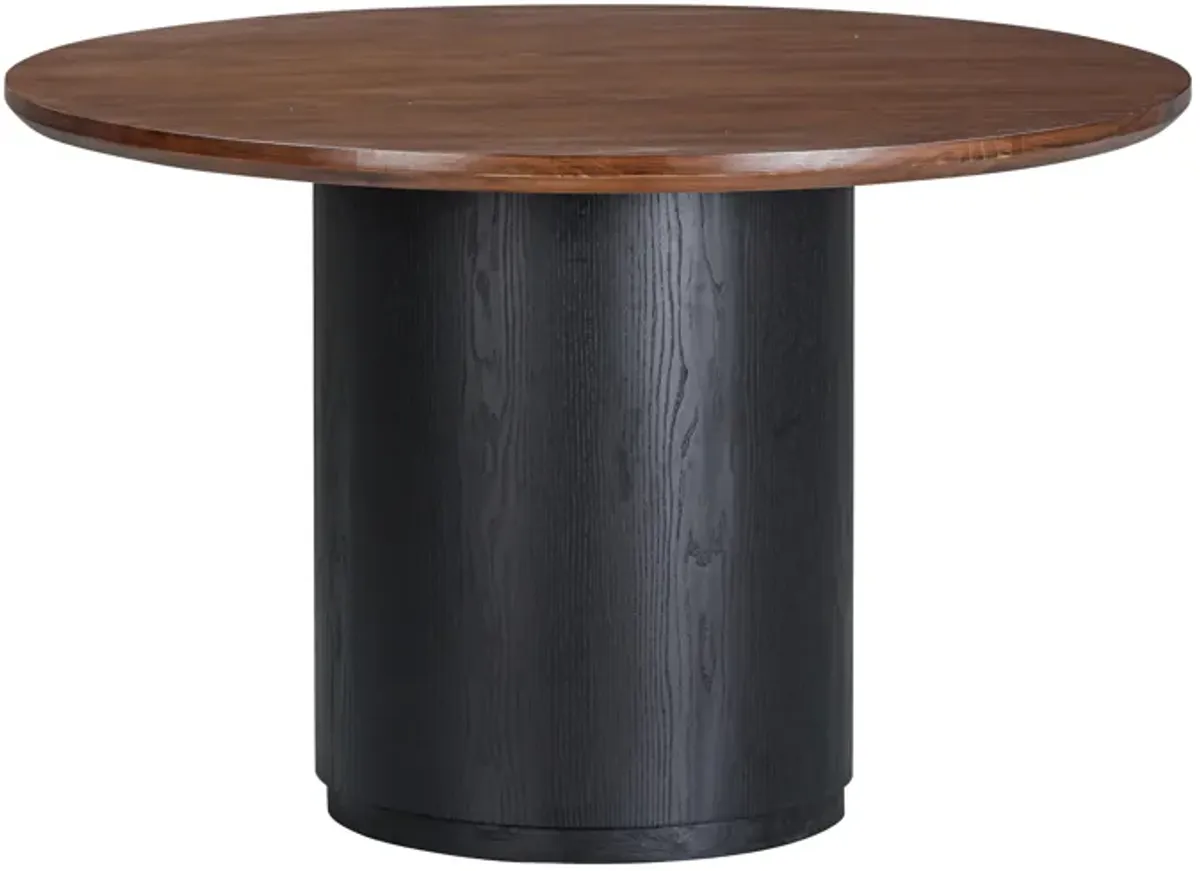 Marlow Black Wood Round Dining Table