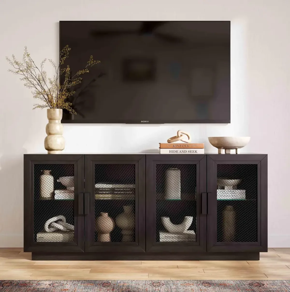 Nolan Black Wood Media Console