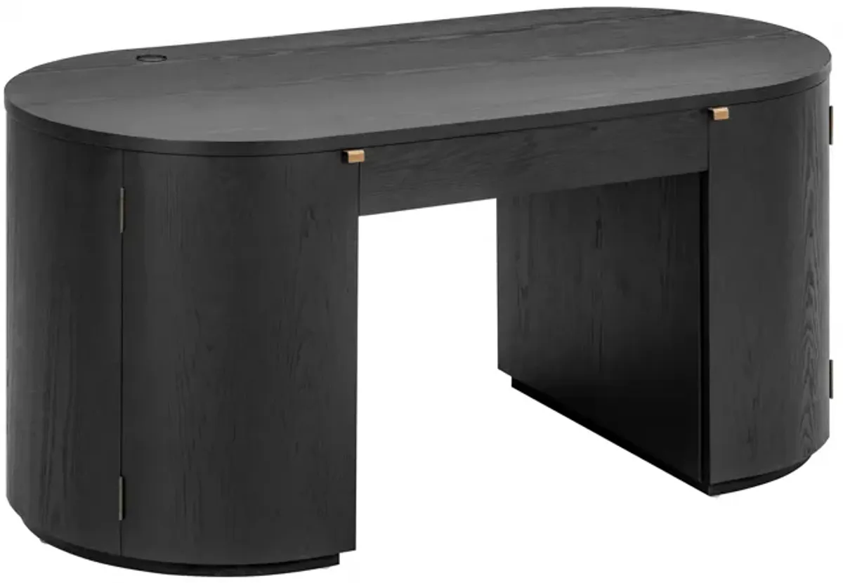 Marlow Black Wood Executive Desk