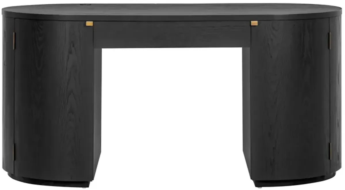 Marlow Black Wood Executive Desk