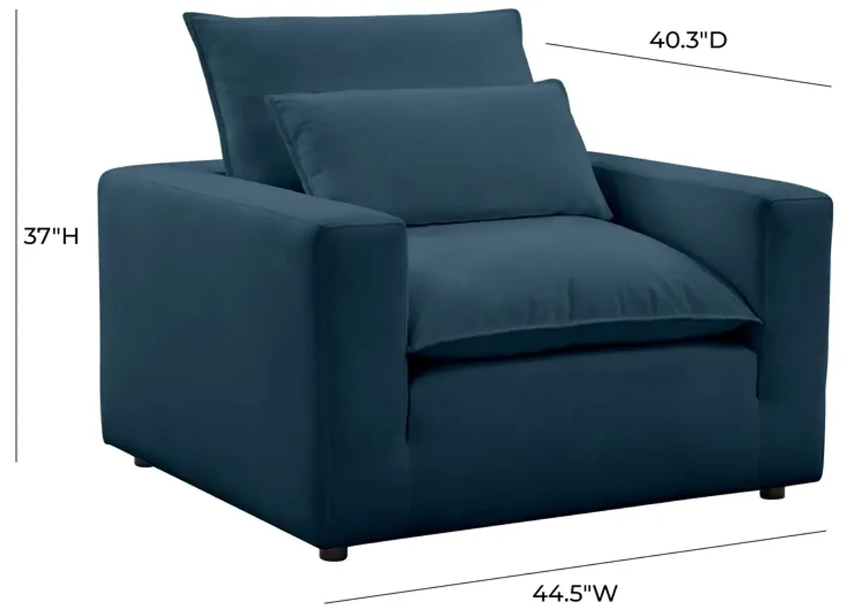 Cali Navy Performance Fabric Arm Chair