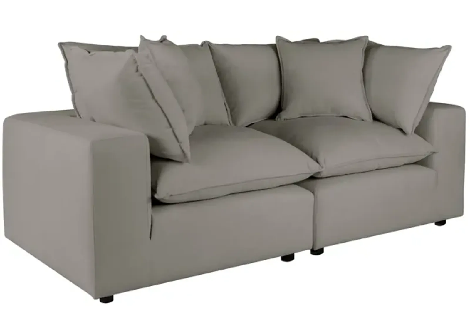 Cali Slate Performance Fabric Modular Loveseat