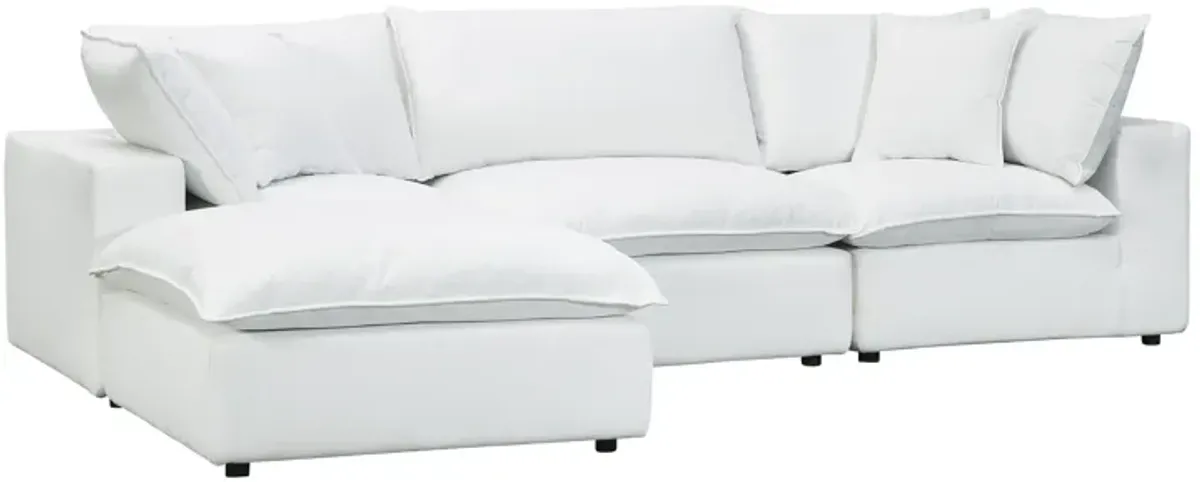 Cali Pearl Performance Fabric Modular 4 Piece Sectional