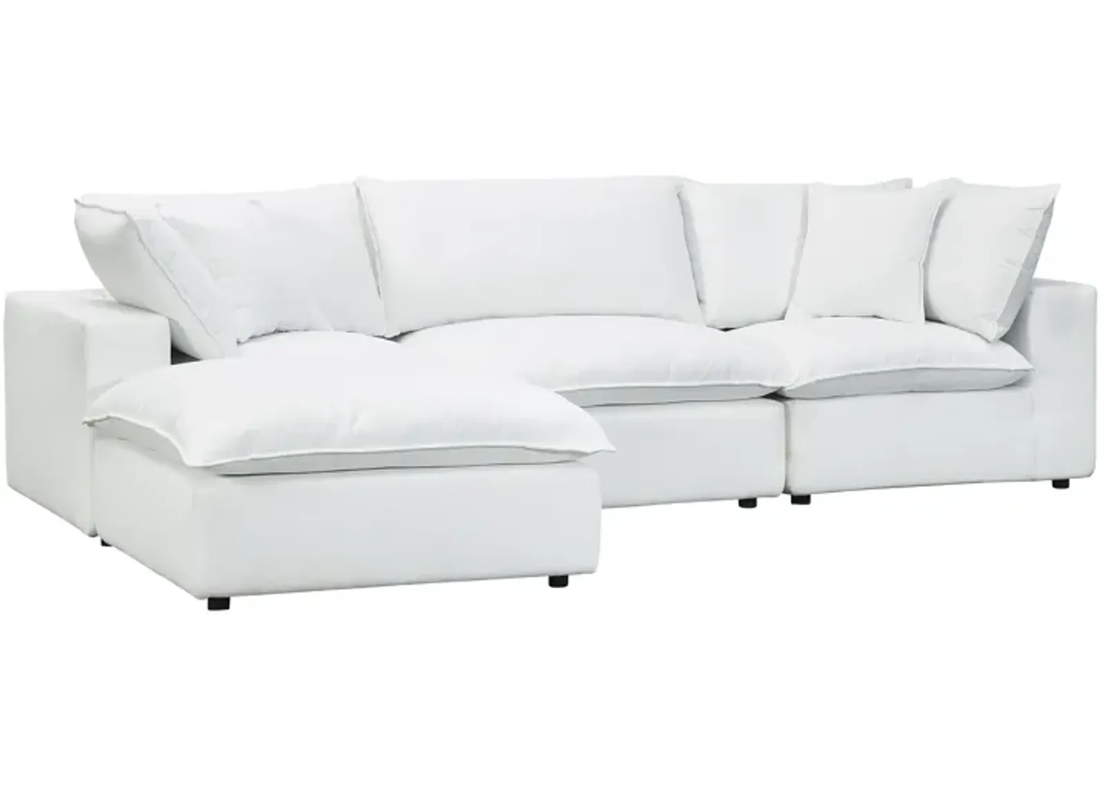 Cali Pearl Performance Fabric Modular 4 Piece Sectional